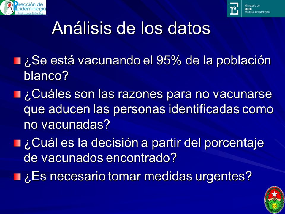 Análisis de los datos ¿Se está vacunando el 95% de la población blanco
