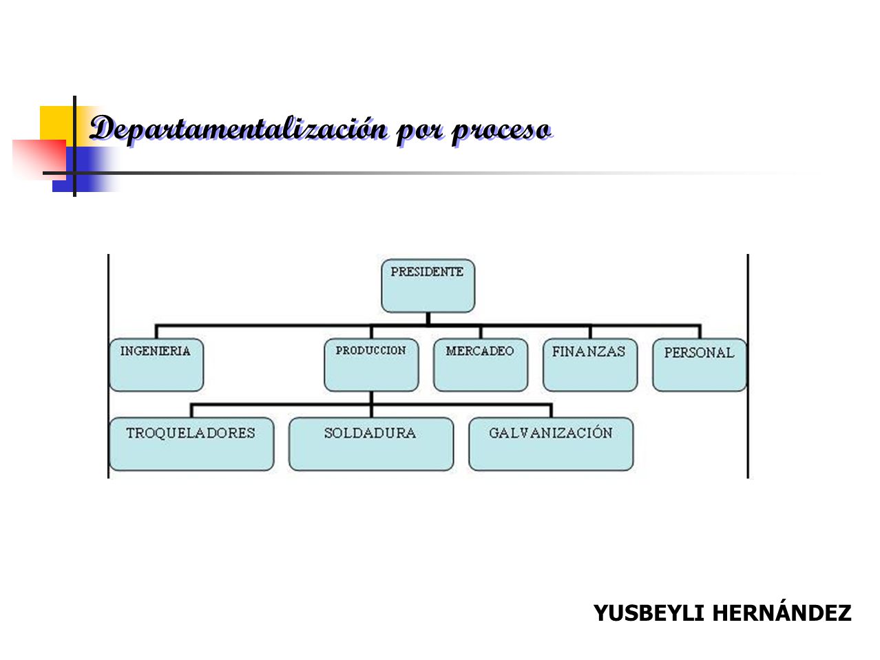 Departamentalización por proceso