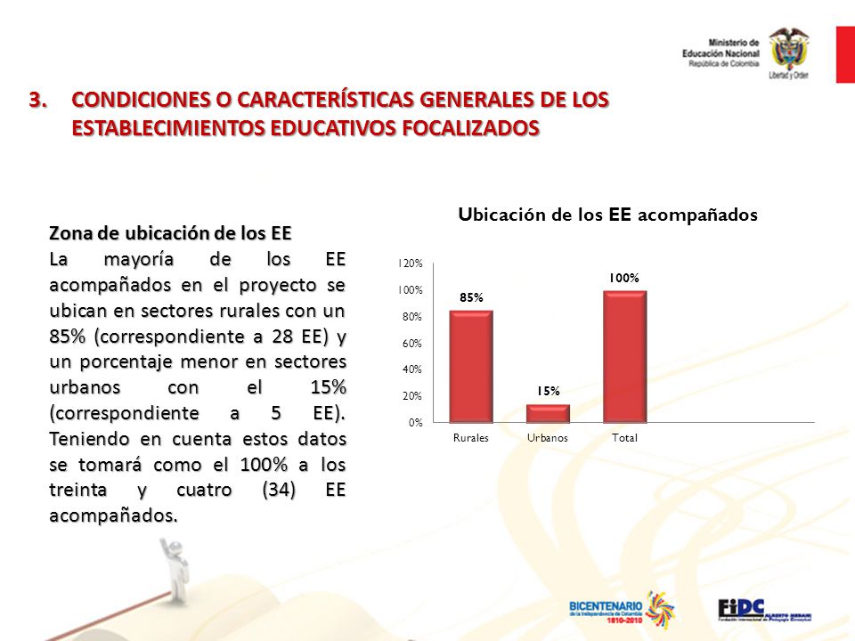 CONDICIONES O CARACTERÍSTICAS GENERALES DE LOS ESTABLECIMIENTOS EDUCATIVOS FOCALIZADOS