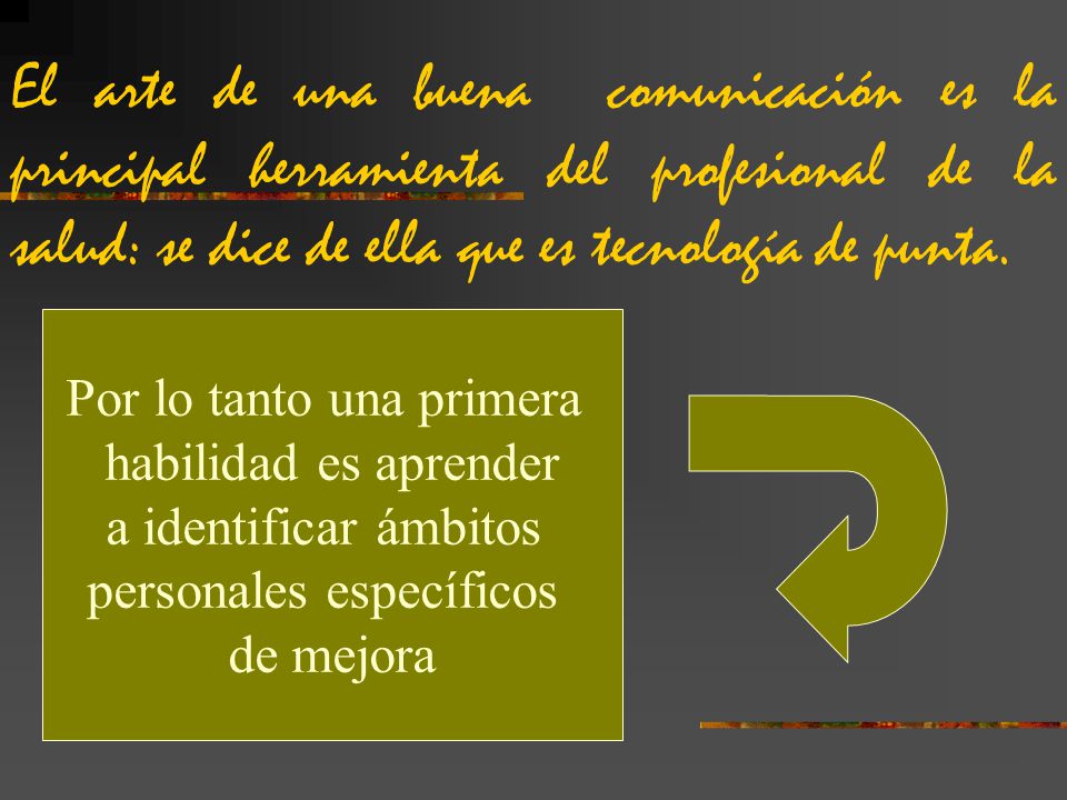 El arte de una buena comunicación es la principal herramienta del profesional de la salud: se dice de ella que es tecnología de punta.