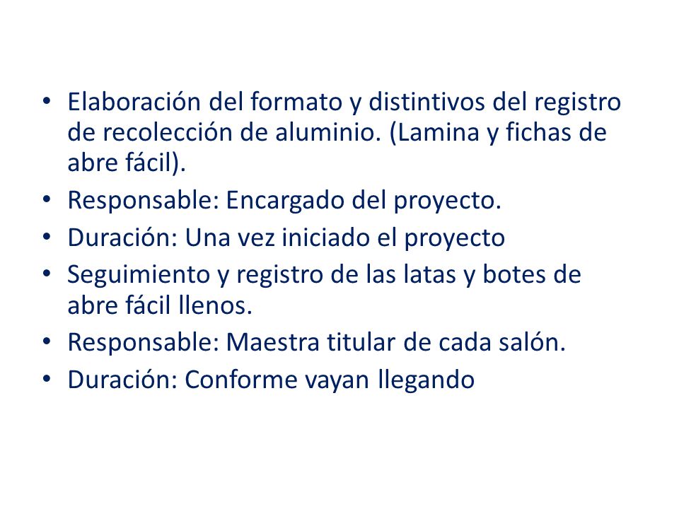 Elaboración del formato y distintivos del registro de recolección de aluminio. (Lamina y fichas de abre fácil).