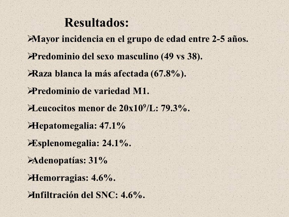 Resultados: Mayor incidencia en el grupo de edad entre 2-5 años.