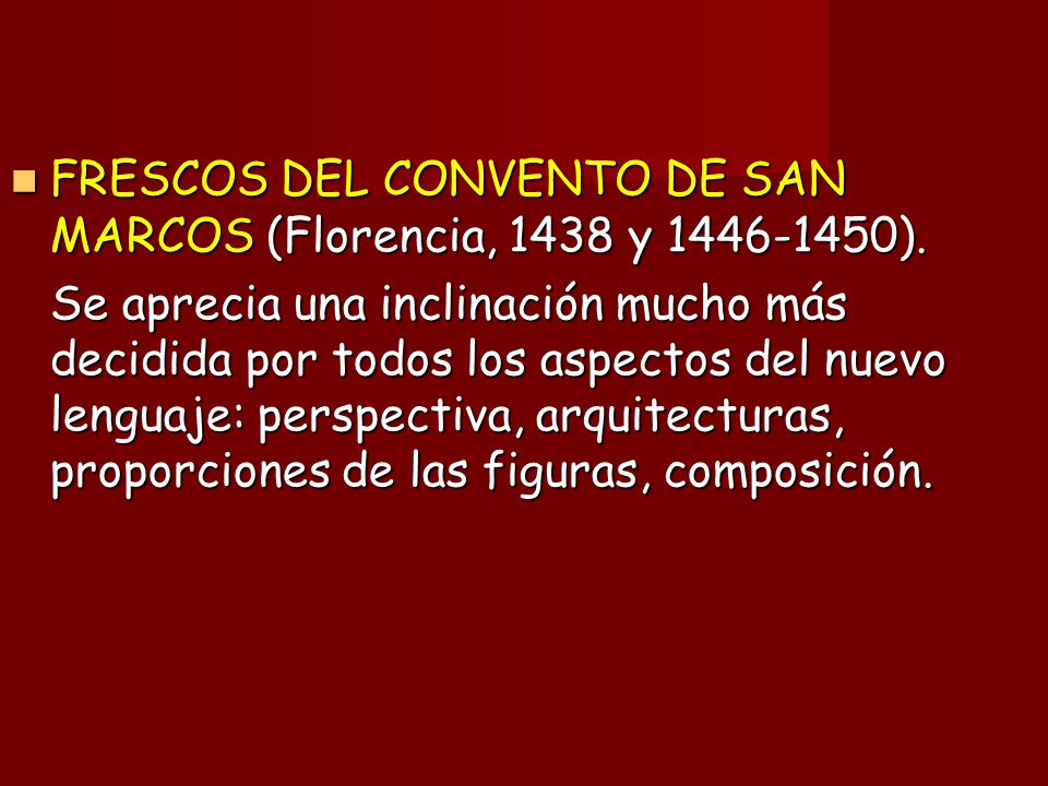 FRESCOS DEL CONVENTO DE SAN MARCOS (Florencia, 1438 y ).