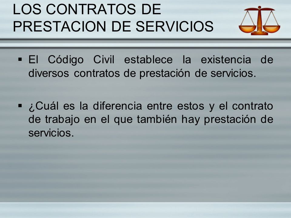 LOS CONTRATOS DE PRESTACION DE SERVICIOS