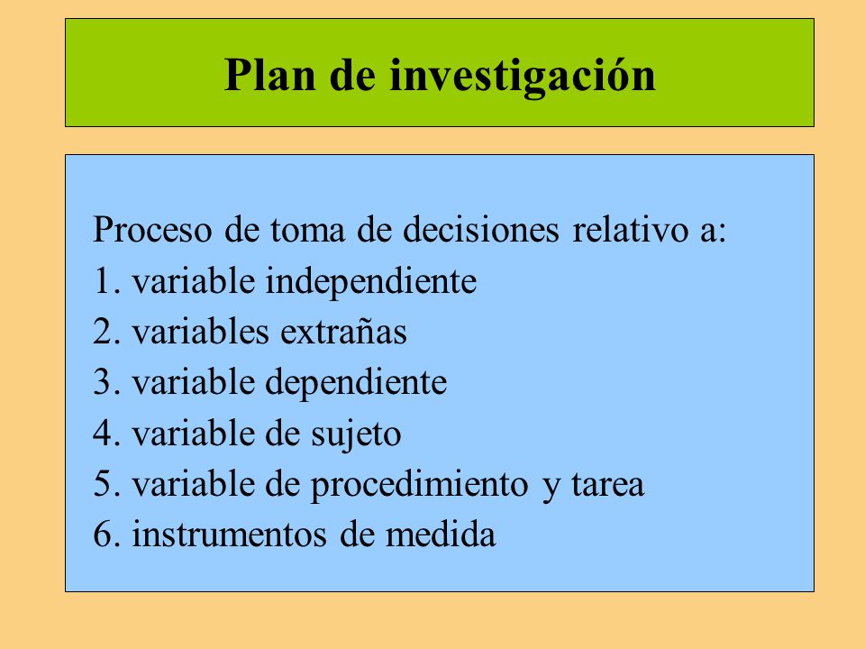 Plan de investigación Proceso de toma de decisiones relativo a: