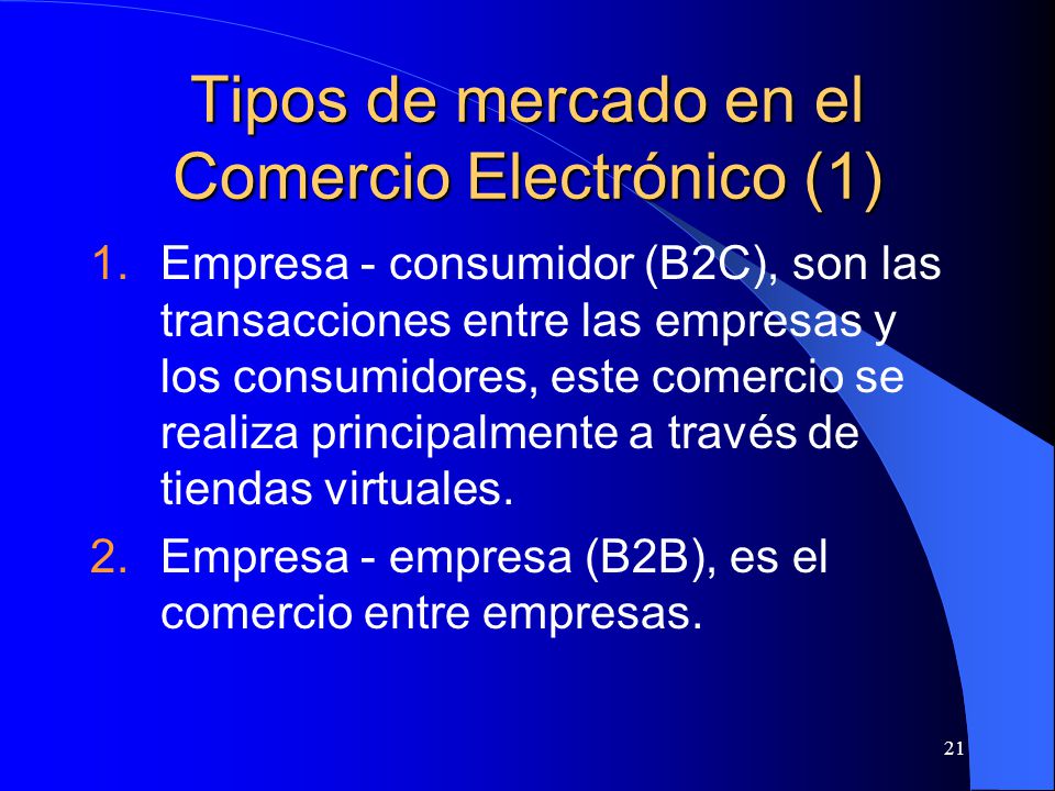 Tipos de mercado en el Comercio Electrónico (1)