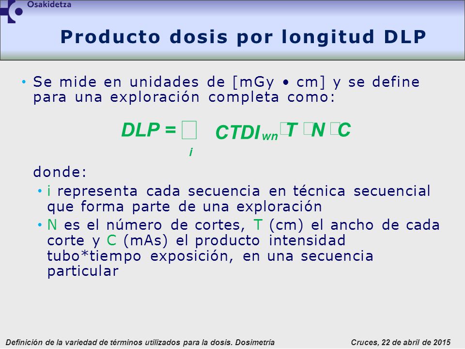 Producto dosis por longitud DLP