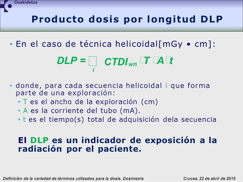 Producto dosis por longitud DLP