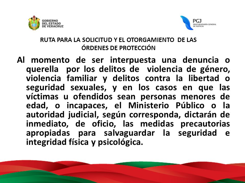 RUTA PARA LA SOLICITUD Y EL OTORGAMIENTO DE LAS ÓRDENES DE PROTECCIÓN