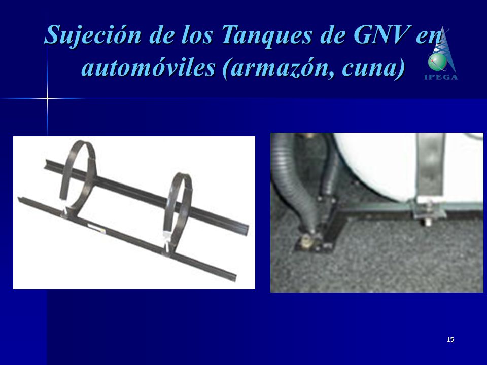 Sujeción de los Tanques de GNV en automóviles (armazón, cuna)