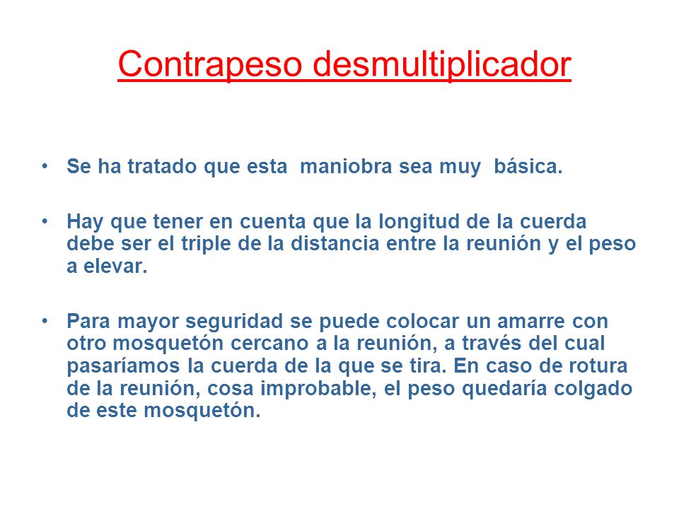 Contrapeso desmultiplicador
