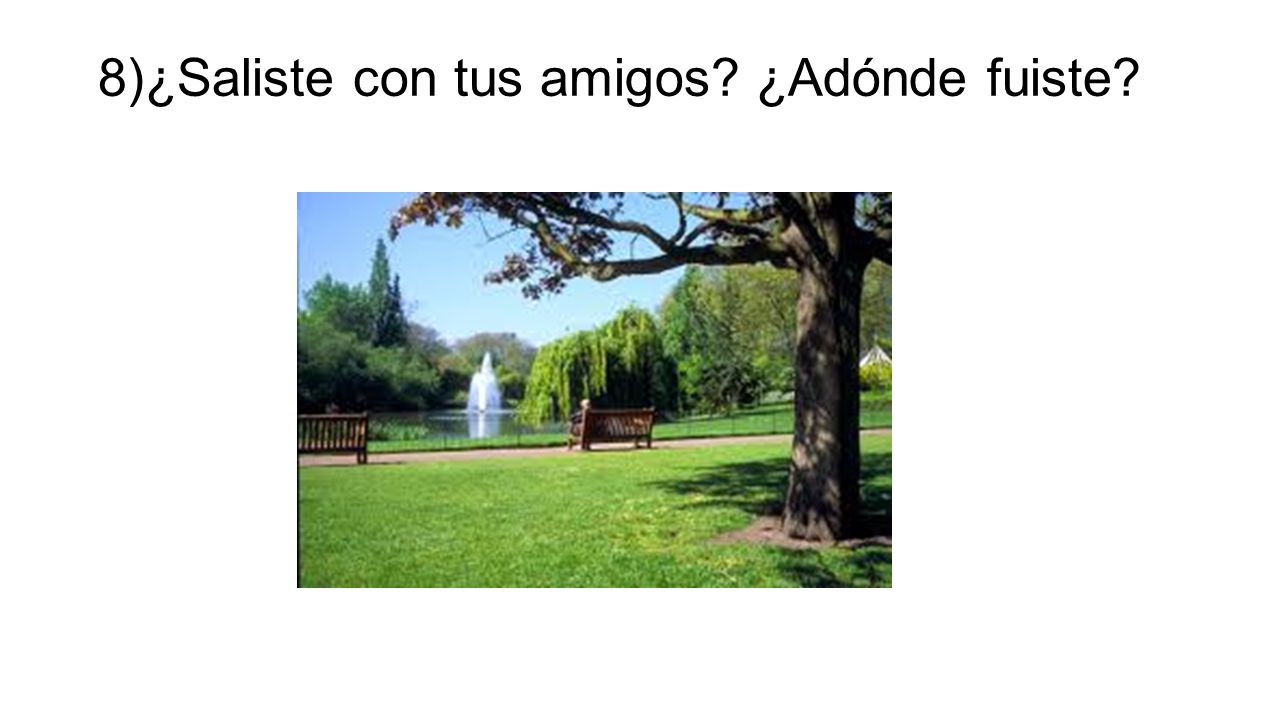 8)¿Saliste con tus amigos ¿Adónde fuiste
