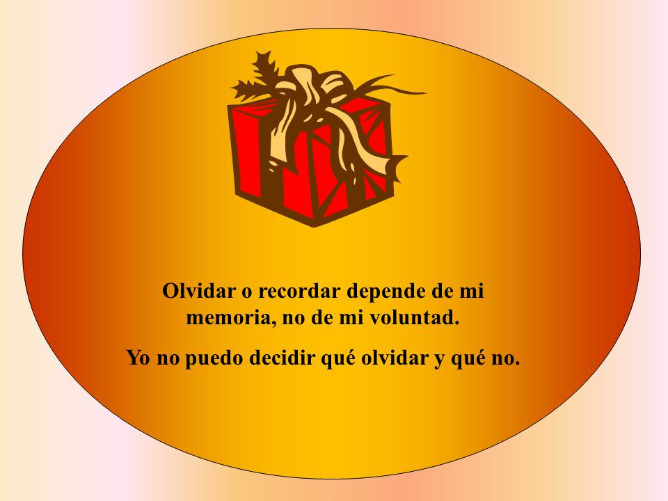 Olvidar o recordar depende de mi memoria, no de mi voluntad.