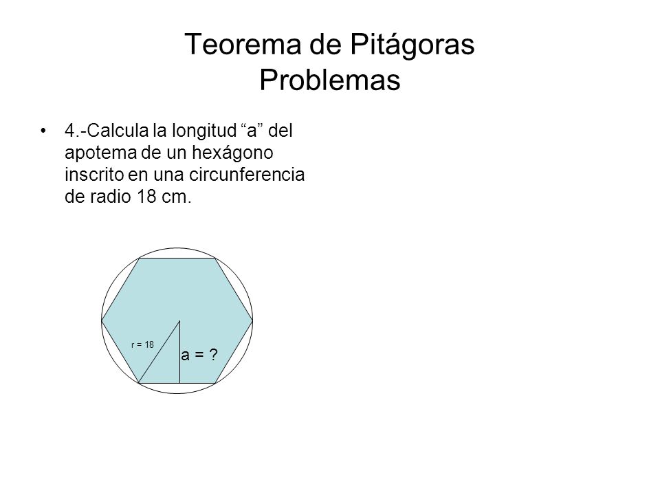 Teorema de Pitágoras Problemas
