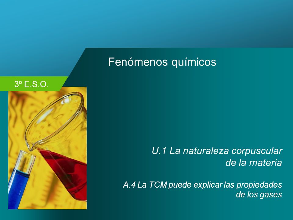 Fenómenos químicos U.1 La naturaleza corpuscular de la materia