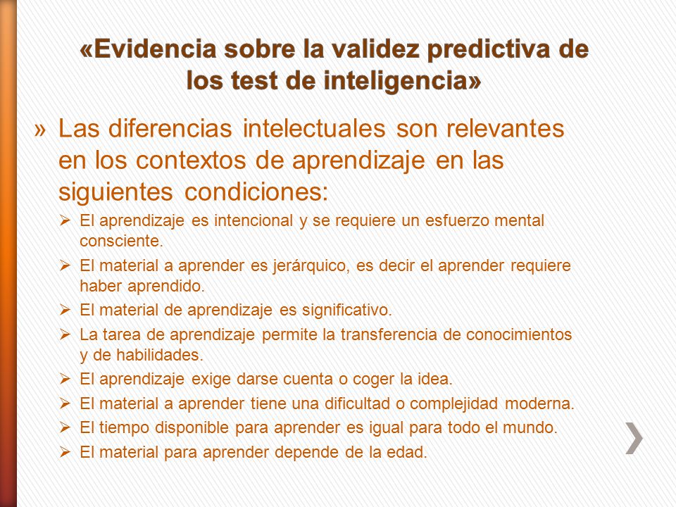 «Evidencia sobre la validez predictiva de los test de inteligencia»