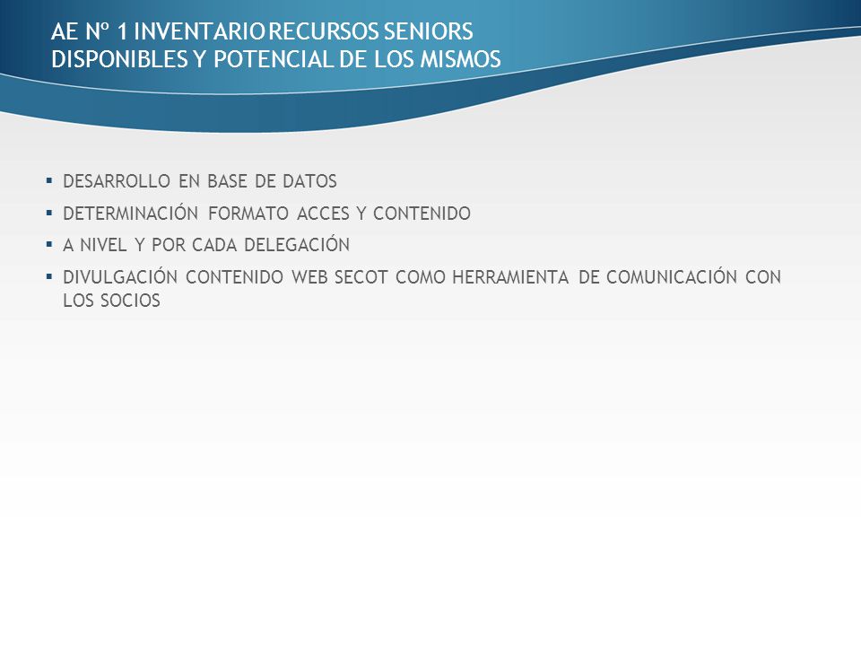 AE Nº 1 INVENTARIO RECURSOS SENIORS DISPONIBLES Y POTENCIAL DE LOS MISMOS