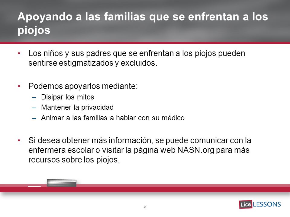 Apoyando a las familias que se enfrentan a los piojos