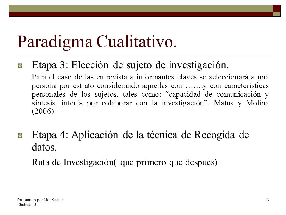 Paradigma Cualitativo.