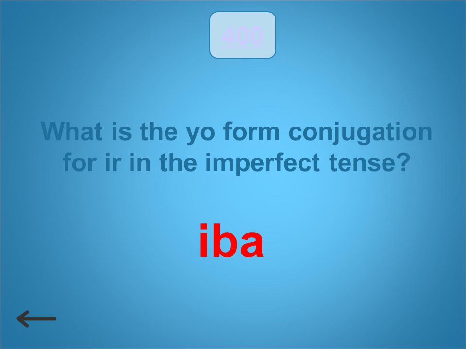 What is the yo form conjugation for ir in the imperfect tense