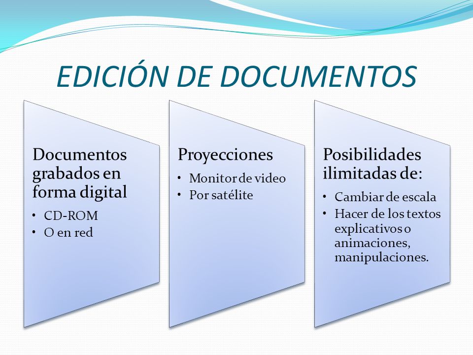EDICIÓN DE DOCUMENTOS Documentos grabados en forma digital CD-ROM