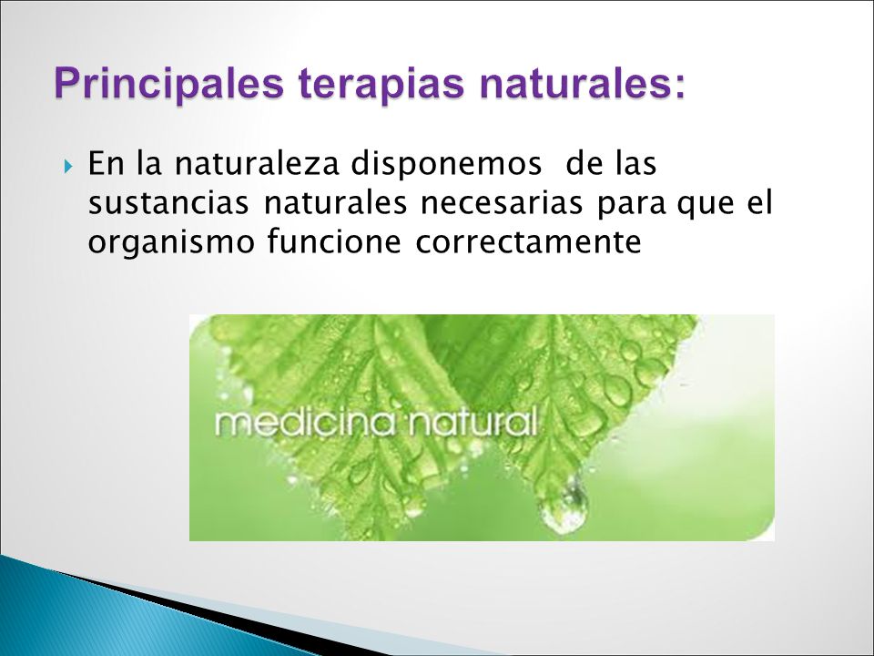 Principales terapias naturales: