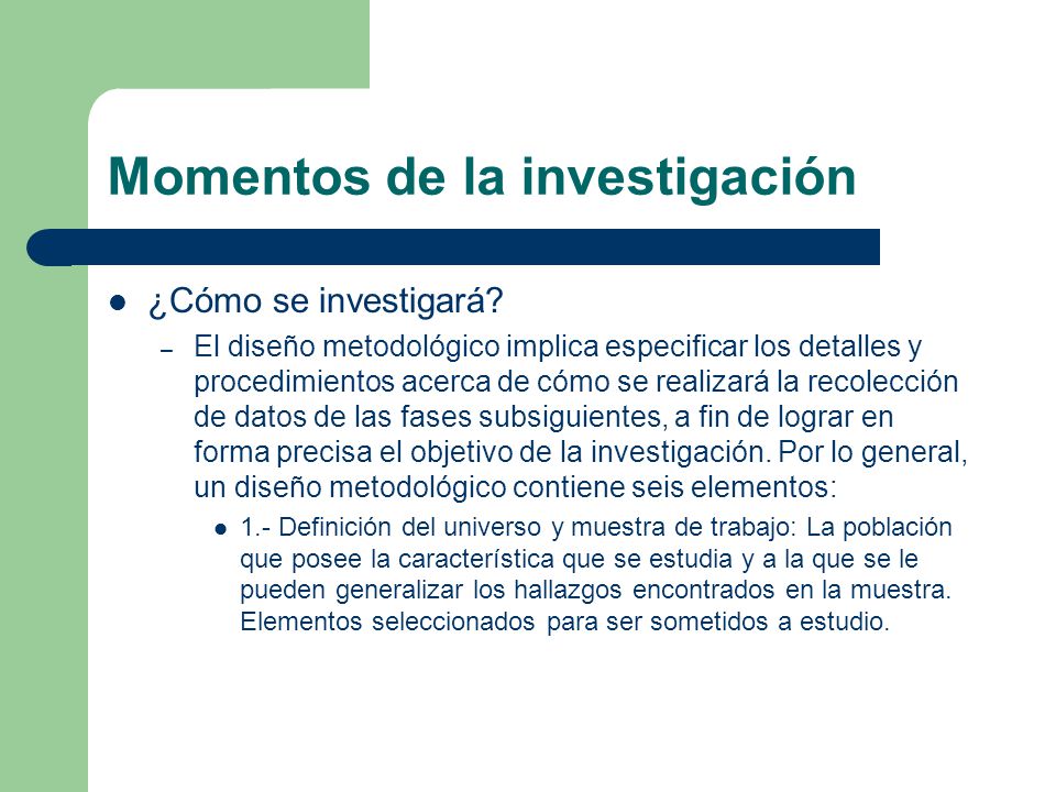 Momentos de la investigación