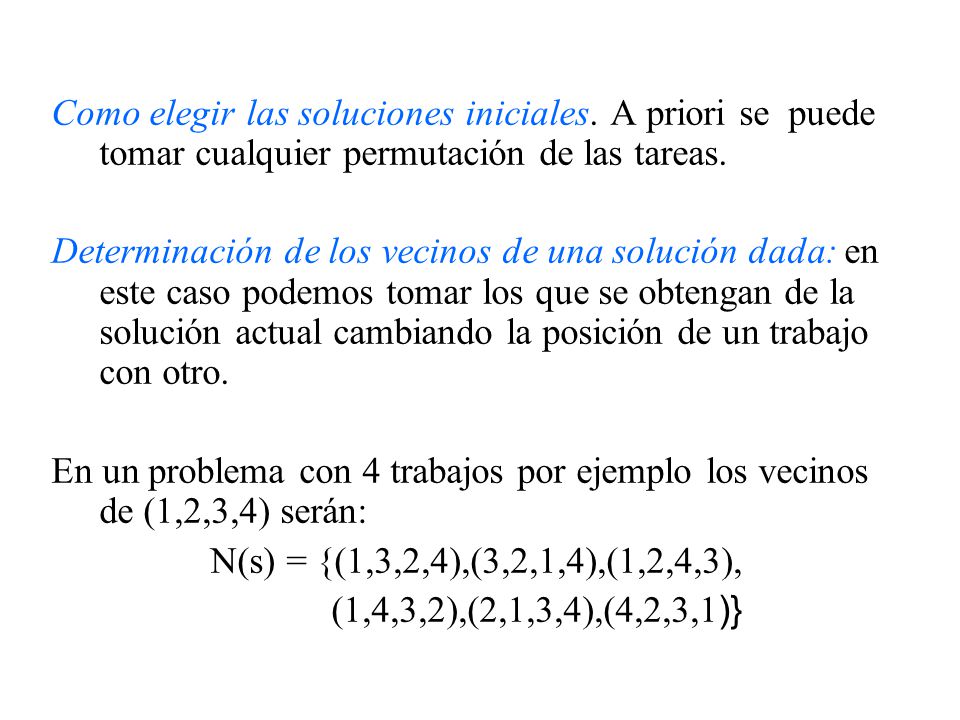 Como elegir las soluciones iniciales