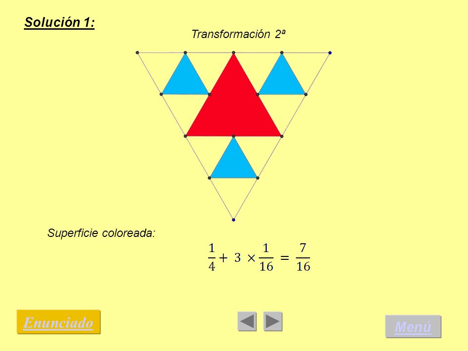 Solución 1: Transformación 2ª Superficie coloreada: Enunciado Menú