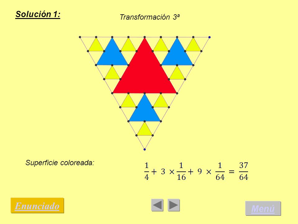 Solución 1: Transformación 3ª Superficie coloreada: Enunciado Menú
