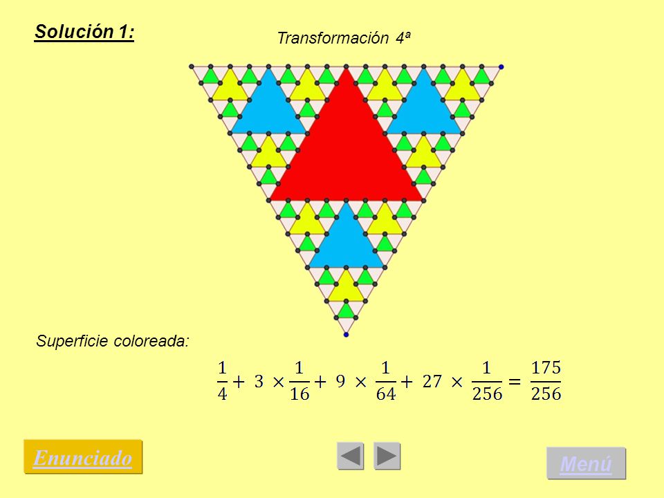 Solución 1: Transformación 4ª Superficie coloreada: Enunciado Menú