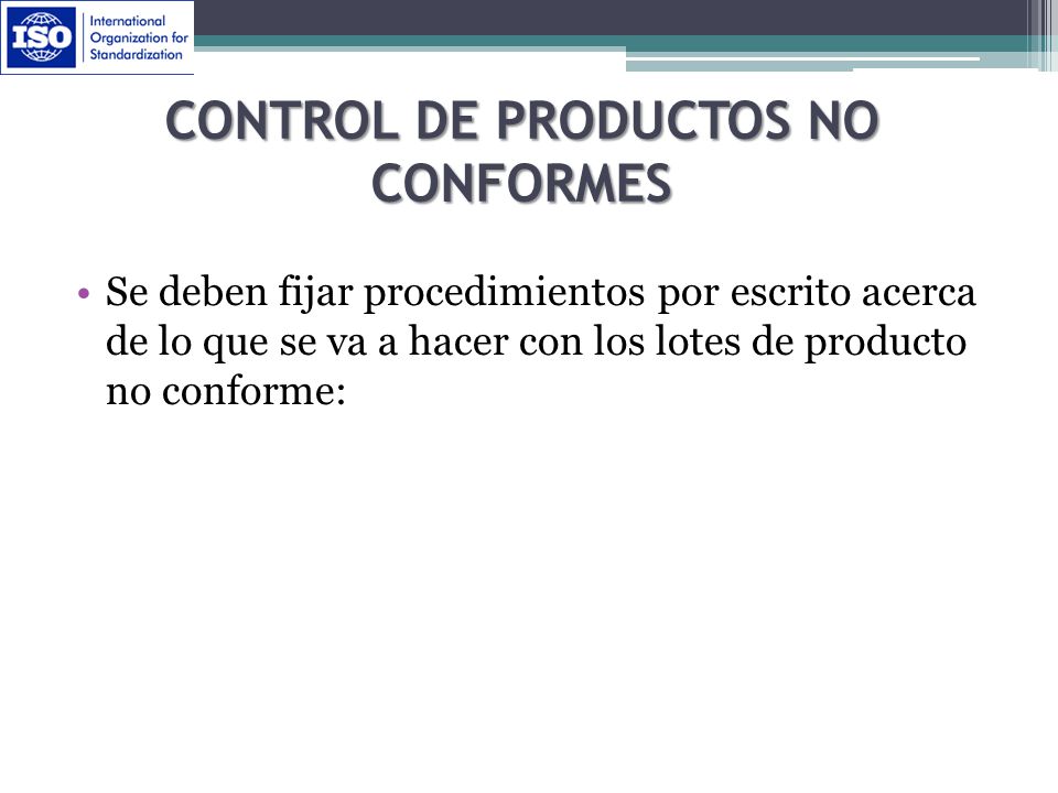 Control de Productos No Conformes