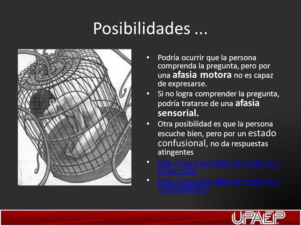 Posibilidades ... Podría ocurrir que la persona comprenda la pregunta, pero por una afasia motora no es capaz de expresarse.