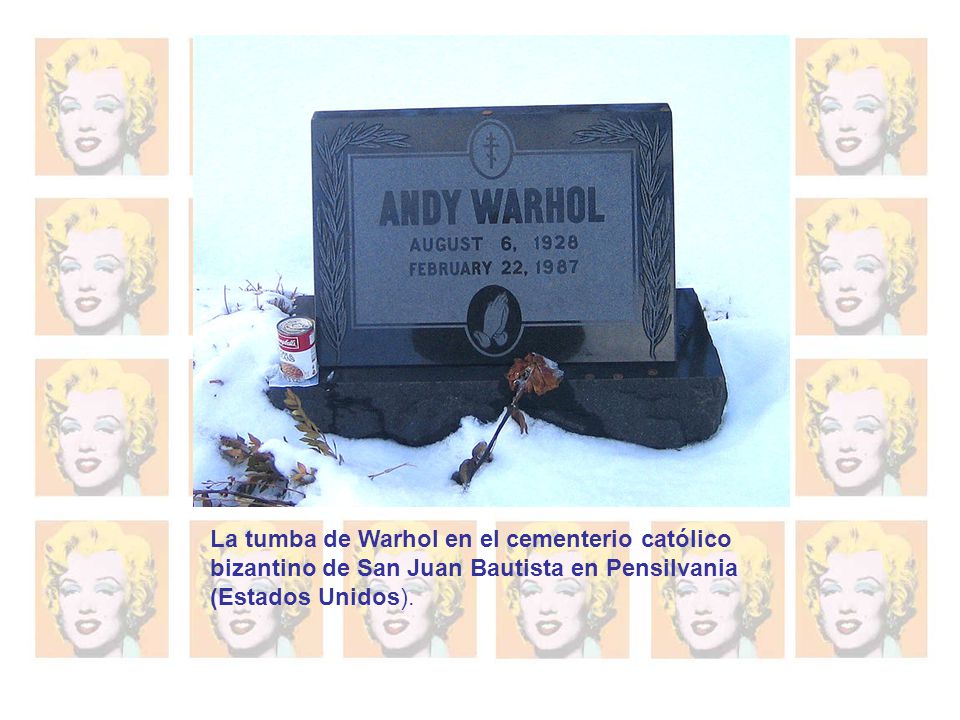 La tumba de Warhol en el cementerio católico bizantino de San Juan Bautista en Pensilvania (Estados Unidos).