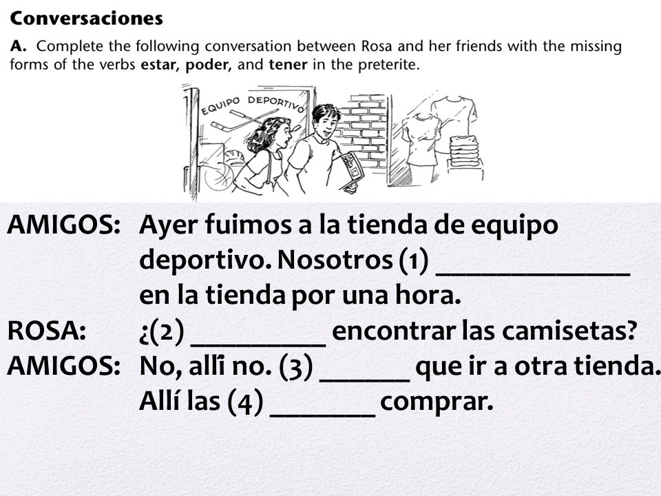 AMIGOS: Ayer fuimos a la tienda de equipo