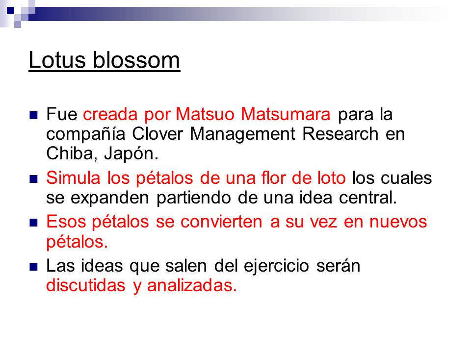 Lotus blossom Fue creada por Matsuo Matsumara para la compañía Clover Management Research en Chiba, Japón.