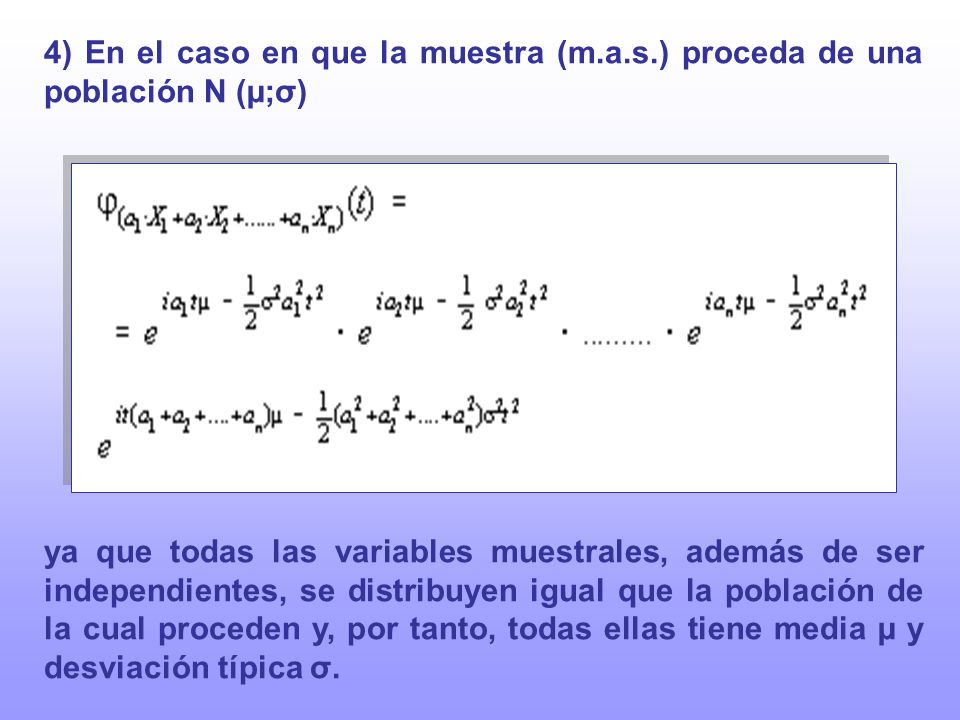 4) En el caso en que la muestra (m. a. s