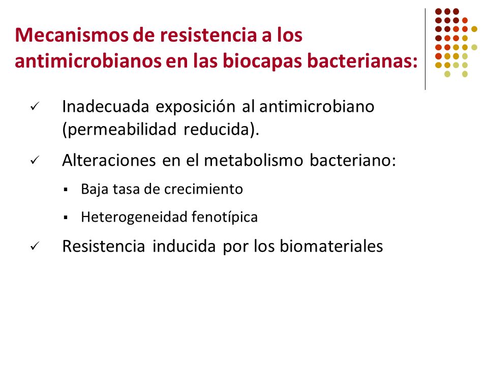 Mecanismos de resistencia a los antimicrobianos en las biocapas bacterianas:
