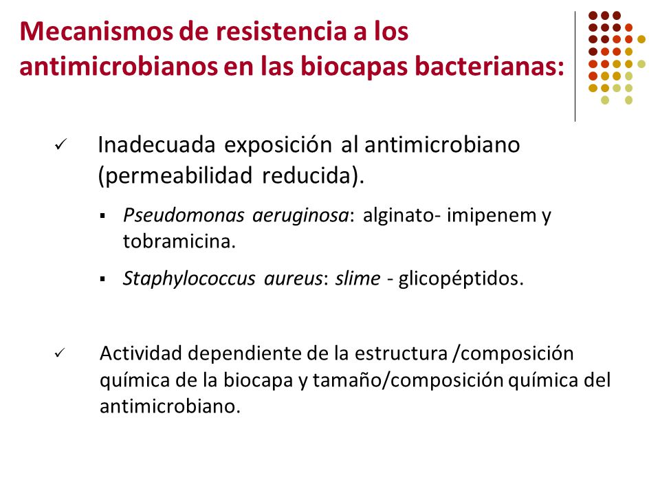 Mecanismos de resistencia a los antimicrobianos en las biocapas bacterianas: