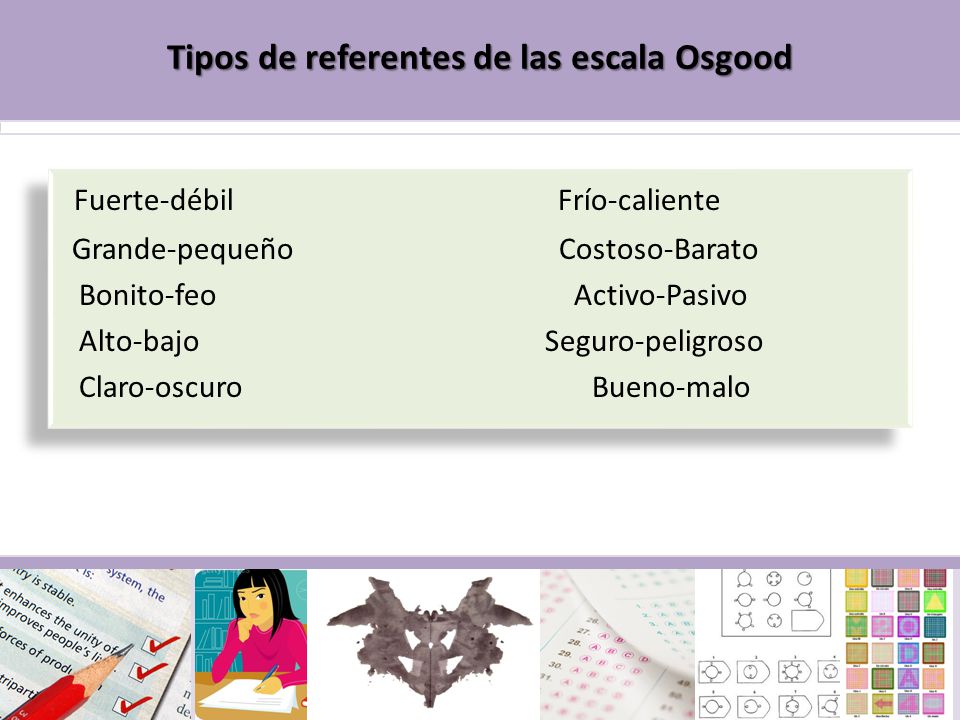 Tipos de referentes de las escala Osgood