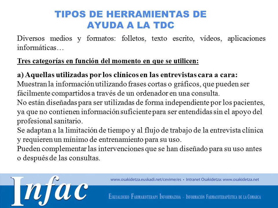 TIPOS DE HERRAMIENTAS DE AYUDA A LA TDC