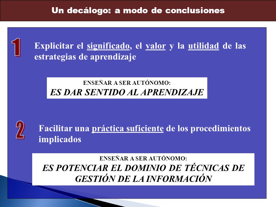 Un decálogo: a modo de conclusiones