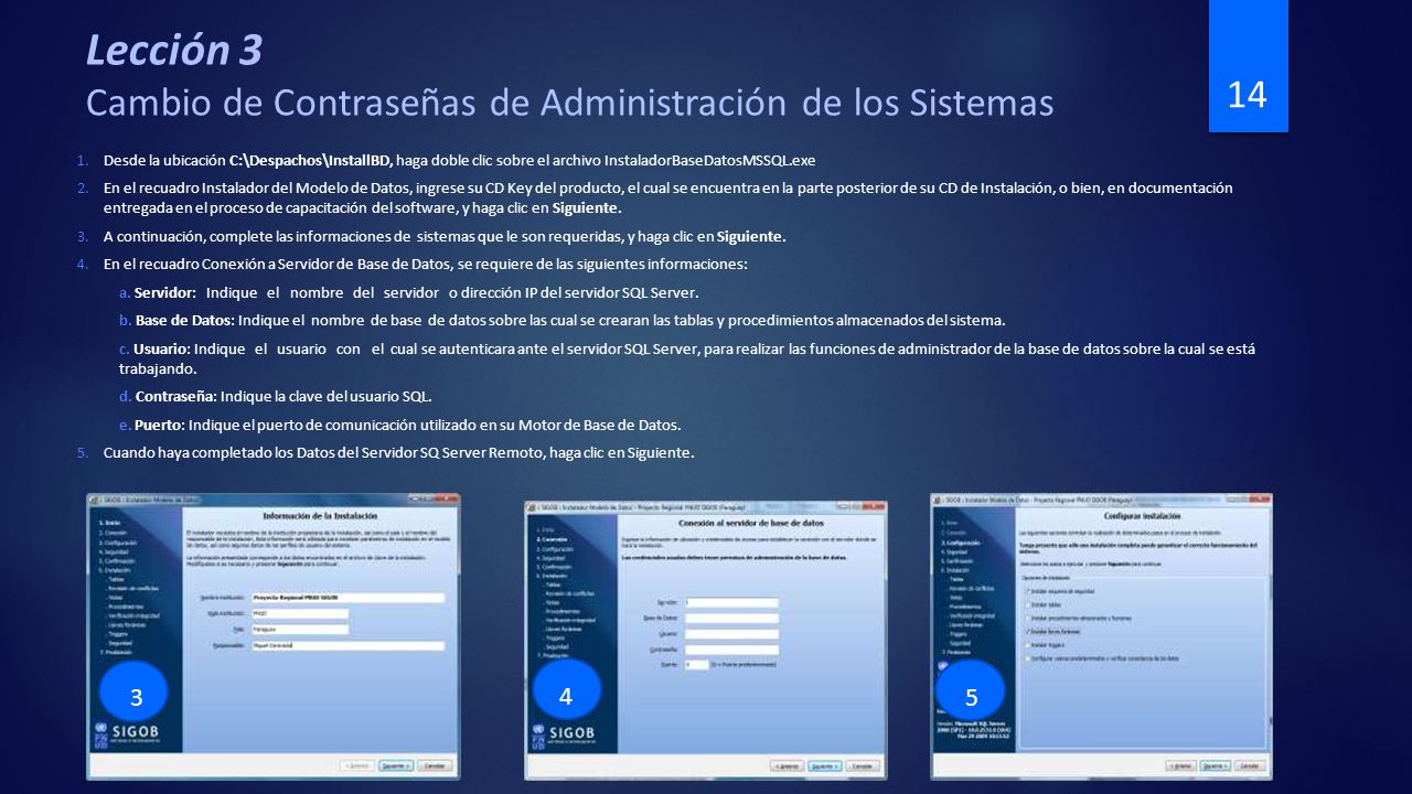 Lección 3 Cambio de Contraseñas de Administración de los Sistemas