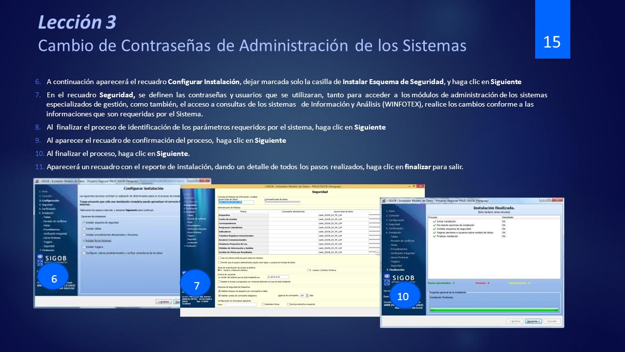 Lección 3 Cambio de Contraseñas de Administración de los Sistemas