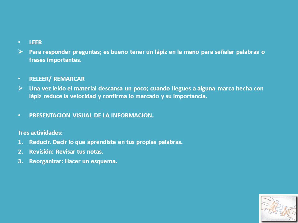 LEER Para responder preguntas; es bueno tener un lápiz en la mano para señalar palabras o frases importantes.