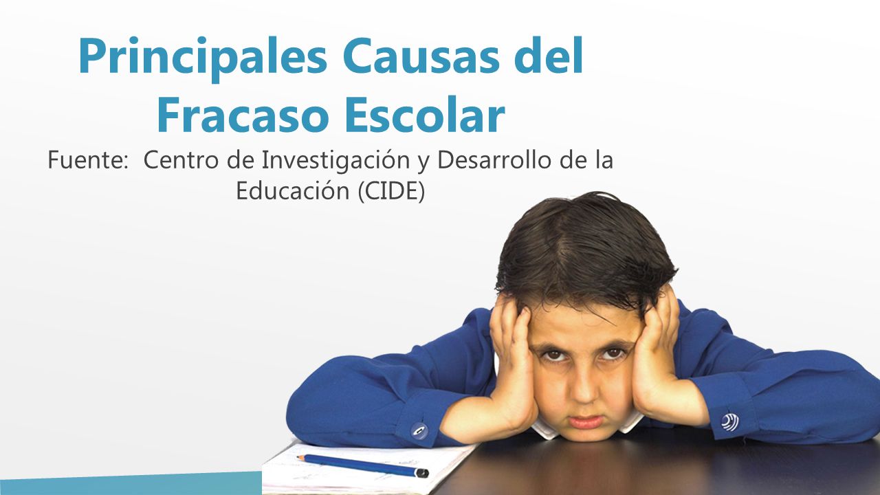 Principales Causas del Fracaso Escolar Fuente: Centro de Investigación y Desarrollo de la Educación (CIDE)