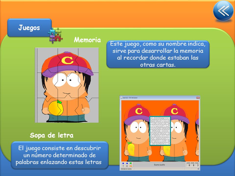 Juegos Memoria Sopa de letra