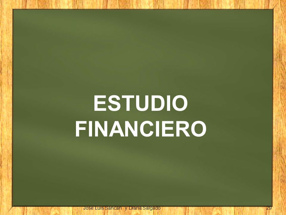 ESTUDIO FINANCIERO Jose Luis Sancan y Diana Salgado 29 llllllllll