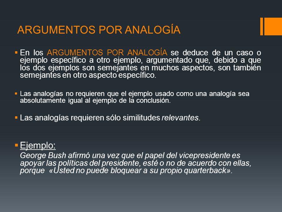 ARGUMENTOS POR ANALOGÍA