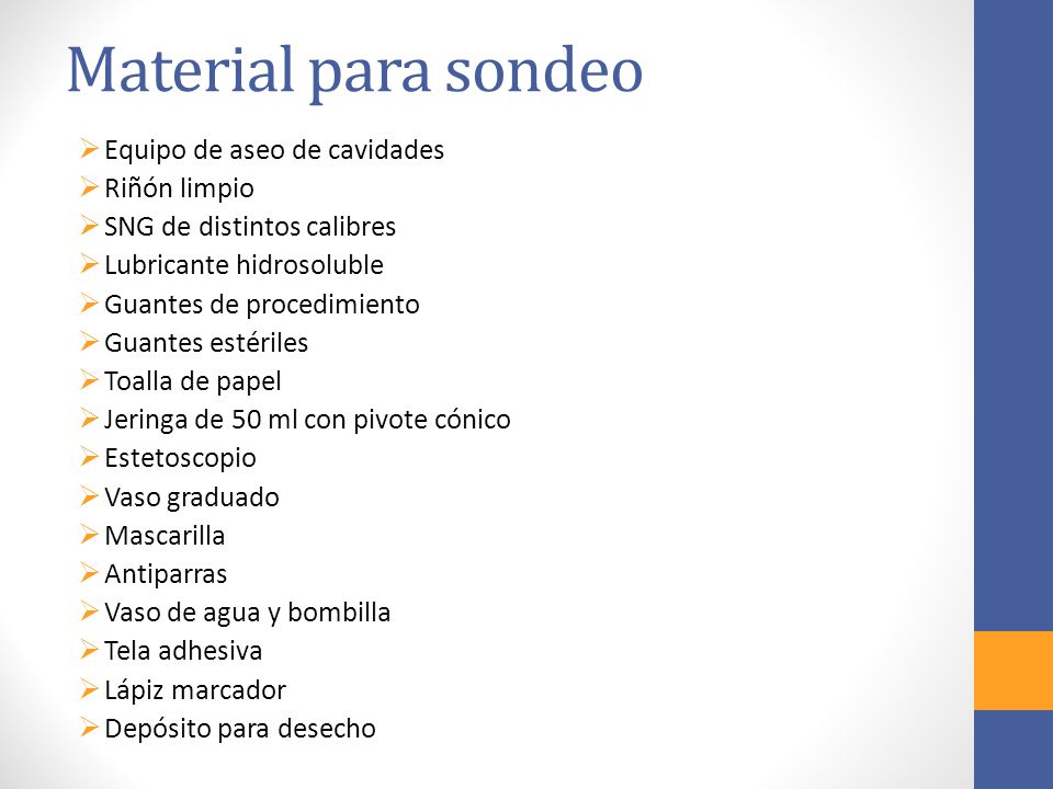 Material para sondeo Equipo de aseo de cavidades Riñón limpio